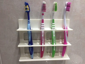 toothbrush holder 3d printing printer accessories bathroom cepillo dientes decoracion decoration home household onlyy3d pla portacepillos thingiverse 3d print model - Mito3D