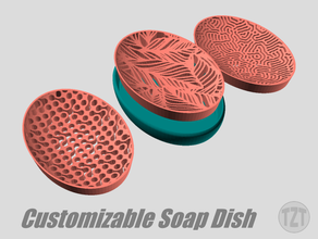 customizable soap dish decorative inserts bathroom accessory sink 3d print model - Mito3D