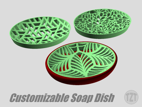 anpassbare Seifenschale Dekorative Einsätze Bad Gericht Seife soapdish Seifenablage soap-tray 3d print model - Mito3D