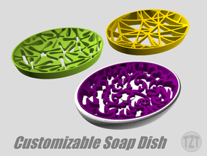 customizable soap dish decorative inserts bathroom holder 3d print model - Mito3D