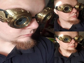 steampunk goggles iris insert - just glue some gears remixed 2 things listed sources accessories irisgoggles irislens steampunkgoggles 3d print model - Mito3D