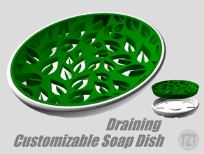 personalizzabile drenaggio piatto di sapone decorativo inserire bagno accessori per il porta 3d print model - Mito3D