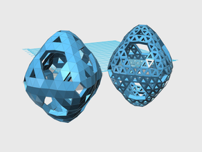convexoctahedral8v 1 2 3 10 36 37 38 39 44 Mathe-Kunst konvex dome geodätische achtkantig sphere 3d print model - Mito3D