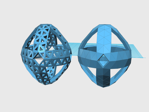 convexoctahedral6v 1 2 21 22 23 Mathe-Kunst konvex dome geodätische achtkantig sphere 3D print model - Mito3D