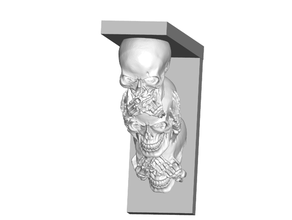 3 wise skulls shelf brackets nuclear tape mount decor human skull bracket support 3d print model - Mito3D