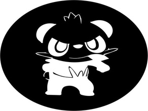 pancham plantilla Arte en 2d enmascaramiento de nintendo panda pokemon galería símbolos juego video 3d print model - Mito3D