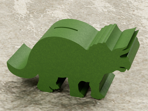 tricera bank old fashioned animals money box piggy-bank piggybank piggy sparschwein triceratops 3D print model - Mito3D