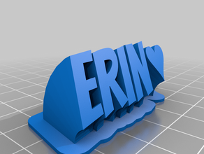 il mio personalizzato spazzare 2-linea di piastra nome erin office su misura 3d print model - Mito3D