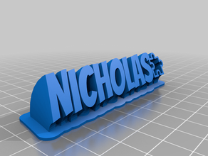 meine angepasste geschwungene 2-Zeile name plate nic office kundengebundene 3d print model - Mito3D