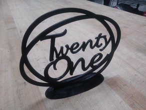 cursive wedding table numbers signs & logos number 3d print model - Mito3D