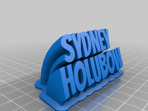 il mio personalizzato spazzare 2-linea targhetta sydney holubow office su misura 3d print model - Mito3D