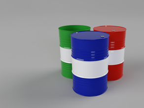 208 litri barile di petrolio oggetti scena 208liter olio 3d print model - Mito3D