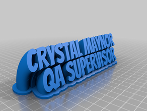 crystal qa superviseur bureau de personnalisé 3d print model - Mito3D