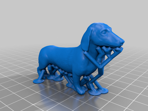 dachshund hollow meshmixer support animals dackel dog teckel 3d print model - Mito3D