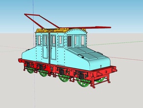e430 italian electric locomotive 1902 hobby h0 scale model trains train 3d print model - Mito3D