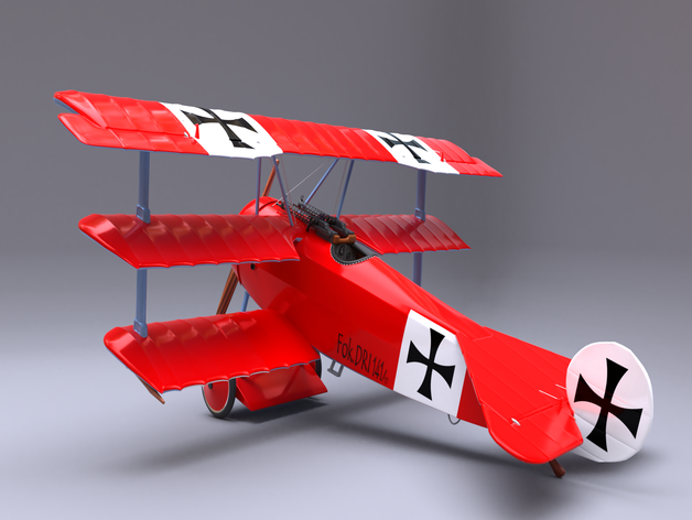 fokker dryo modelos en la licuadora dr1 primera guerra mundial 3D print model - Mito3D