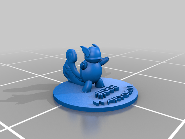 wartortle - pas de support base les jeux vidéo soutien pokemon chiffres 3D print model - Mito3D