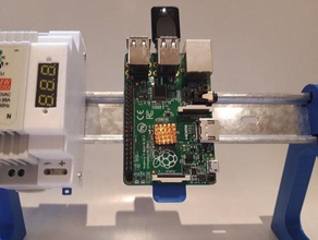 raspberry pi din 35 mount electronics dinrail rasperry 3d print model - Mito3D