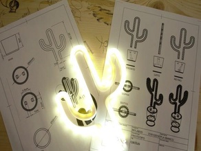 cactus simple lamp 3d printing design fashion led light lighting 3d print model - Mito3D