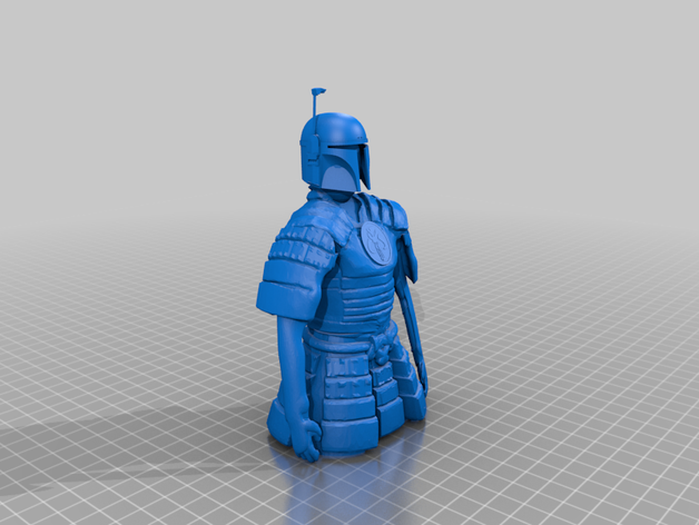 mandalorian samurai armor art 3D print model - Mito3D