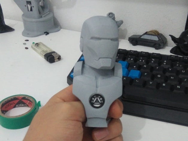 iron man bust add arc reactor models 3D print model - Mito3D