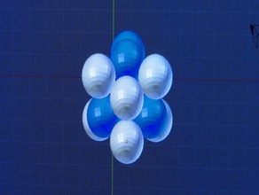 Stickstoff-Kern Physik & Astronomie element Isotop Stickstoff Atomare Struktur pyramidal cube 3d print model - Mito3D