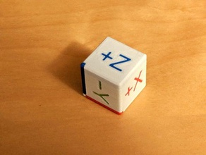 coordinate system die math d6 dice multimaterial 3d print model - Mito3D