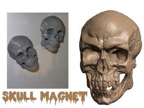 skull magnet household fridge halloween decoration 3d print model - Mito3D