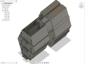 Sechskant-Schublade hobby box Schublade hexagon storage 3d print model - Mito3D