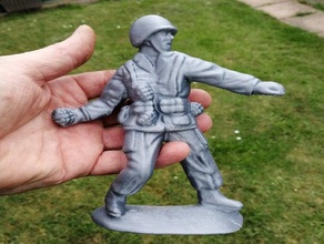 toy soldier lançador de granadas esculturas granada mão soldado brinquedo 3d print model - Mito3D