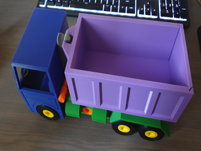 Modul 3-hook-lift modular truck mechanische Spielzeuge Kind Kinder Haken Hakenlift lernen lift - spielen Schrauben Spielzeug Trog LKW 3d print model - Mito3D