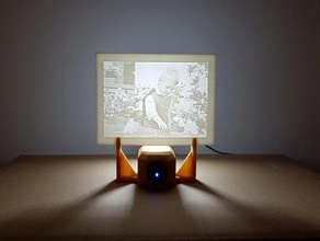 led-stand your own lithophane photo art lamp led photography stand 3d print model - Mito3D