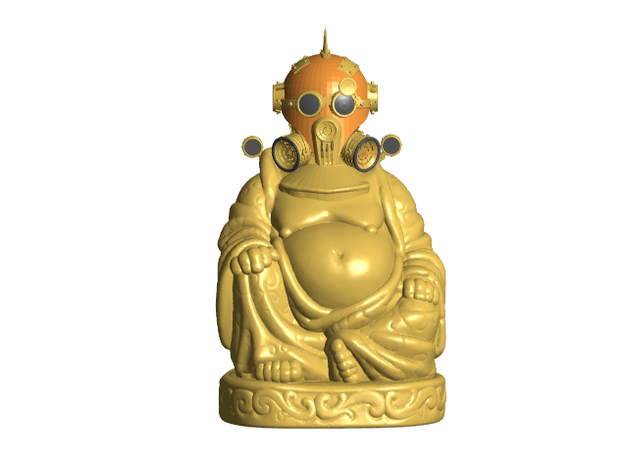 steampunk buda esculturas remix 3D print model - Mito3D