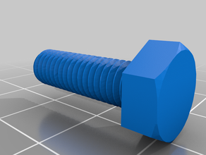 m6 hexhead screw & nut 3d print model - Mito3D