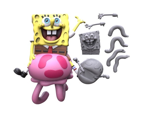 spongebob squarepants medusa di equitazione giochi e giocattoli 3dprintable cartone animato personaggio dei cartoni animati in miniatura nickelodeon 3D print model - Mito3D