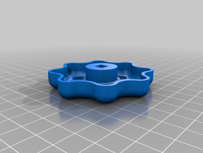 square-à travers-trou de bouton impériale poignée traction serated carré 3d print model - Mito3D