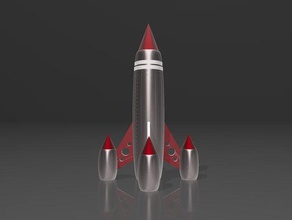 retro rocket models fallout launch missile model nasa red rivet rockets space spaceship spiralized starship star wars vase 3d print model - Mito3D