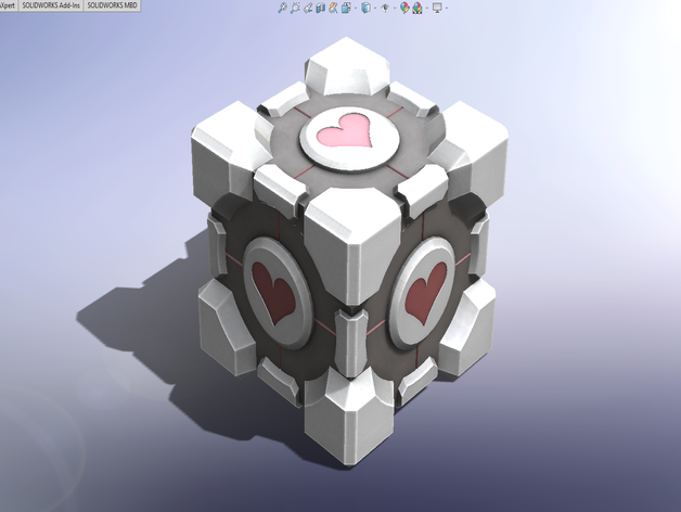 storage box v2 aperture science weighted companion cube props 3d printer printing game portal portal2 2 prop 3D print model - Mito3D