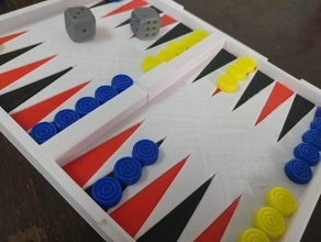 backgammon giochi backgamon correttore pedine i dadi un tiro di 3d print model - Mito3D