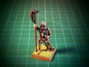 halberdier 3 28mm no supports games dnd soldier 3d print model - Mito3D