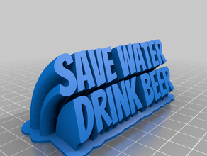 Wasser sparen, Bier trinken office kundengebundene 3d print model - Mito3D