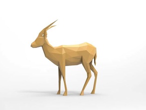 polygone permanent de la gazelle animaux low poly 3d print model - Mito3D