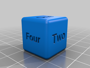 six-side-word-dice dice customized 3d print model - Mito3D