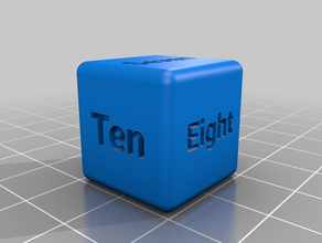 six-side-word-dice-7-12 dice customized 3d print model - Mito3D