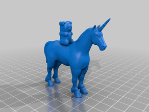 gummy bear riding unicorn 3d printing 3d print model - Mito3D