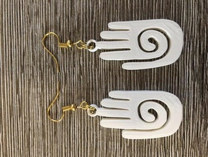 mayan hand earrings aztec azteca aztecs earring idealab invitation maya mayans pendant pendants 3d print model - Mito3D