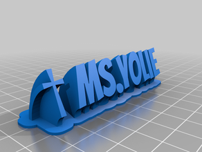 msyolie nombre de la placa oficina personalizado 3d print model - Mito3D