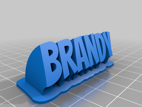 brandy nombre de la placa oficina personalizado 3d print model - Mito3D