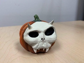 jack o'lantern sculture diavolo di halloween jack-o-lantern zucca spaventoso cranio 3d print model - Mito3D