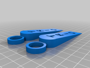 trio wedge key-ring 3d printing 3d print model - Mito3D